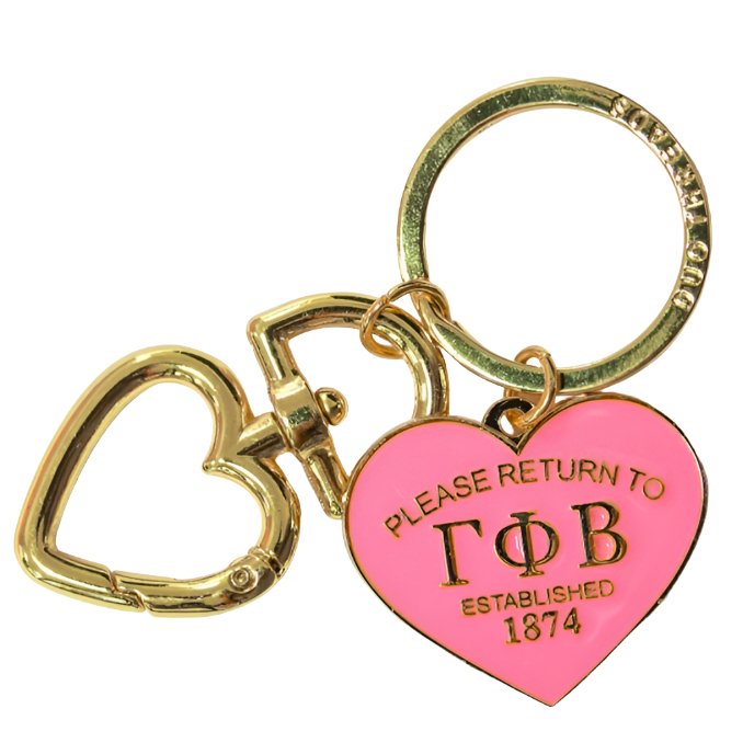 'Return To' Sorority Heart Key Ring