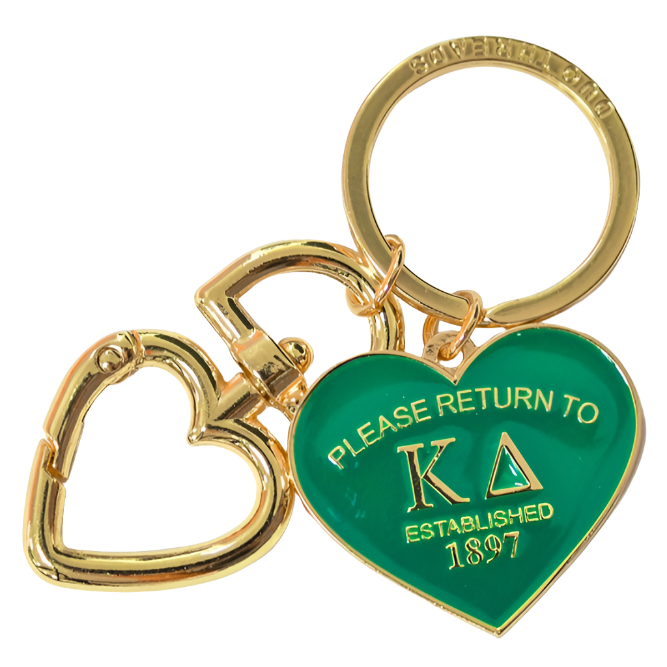 'Return To' Sorority Heart Key Ring