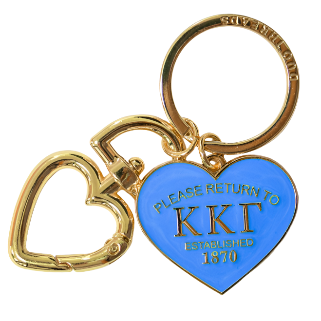 'Return To' Sorority Heart Key Ring