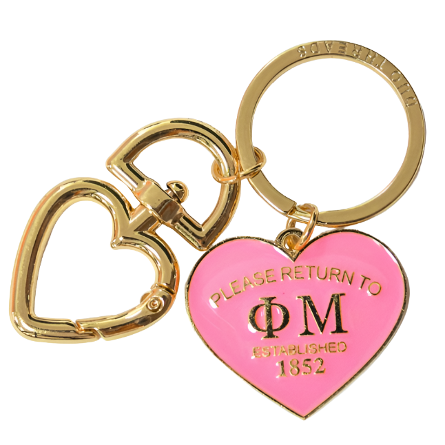 'Return To' Sorority Heart Key Ring
