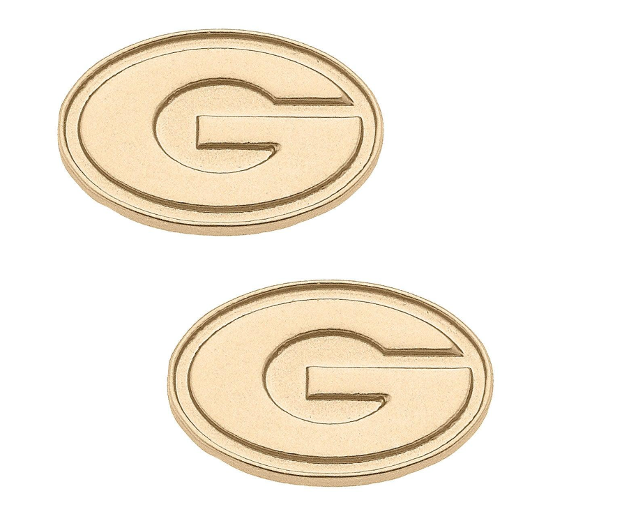 Georgia Bulldogs 24K Gold Plated Stud Earrings