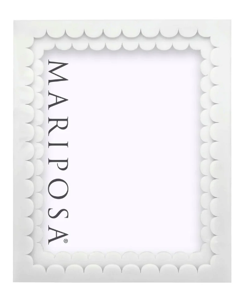 Mariposa White Acrylic Double Scallop 8x10 Frame