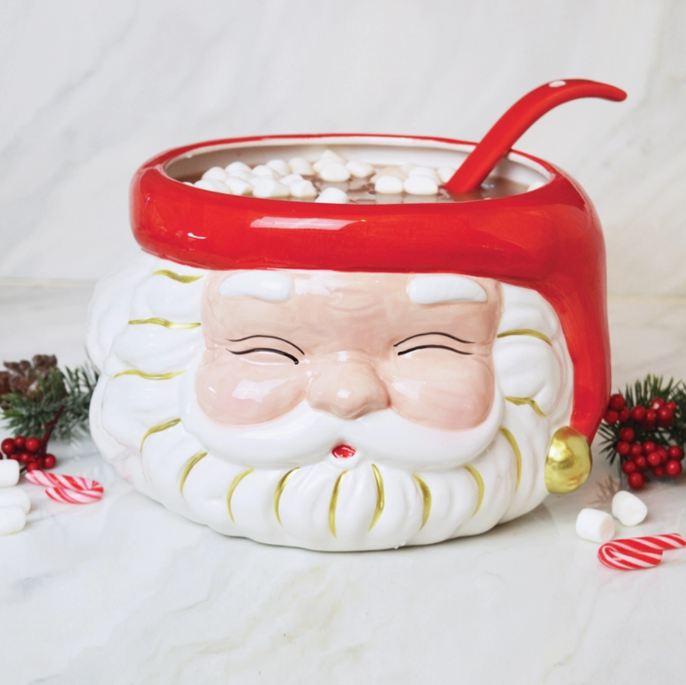 Santa Punch Bowl in Red