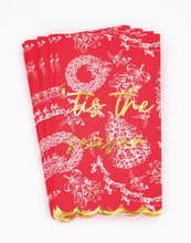 Load image into Gallery viewer, Red Toile Paper Guest Towel Pack
