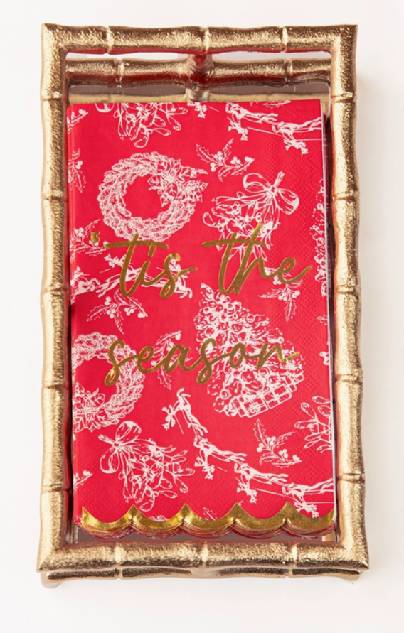 Red Toile Paper Guest Towels