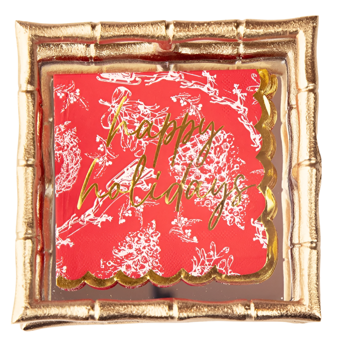 Red Toile Paper Cocktail Napkins