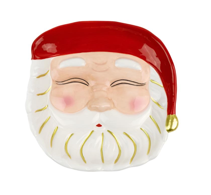 Red Santa Dessert Plate