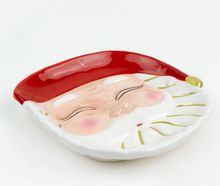 Load image into Gallery viewer, Red Santa Dessert Plate
