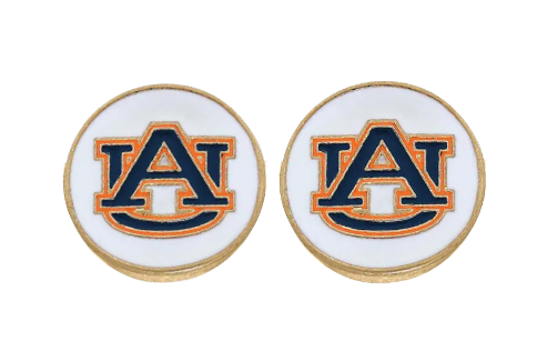 Auburn White Enamel Earring