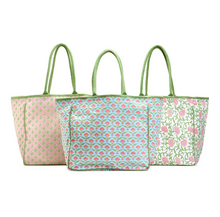 Load image into Gallery viewer, Floral Block Printed Tote Bag
