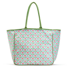 Load image into Gallery viewer, Floral Block Printed Tote Bag
