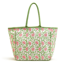 Load image into Gallery viewer, Floral Block Printed Tote Bag
