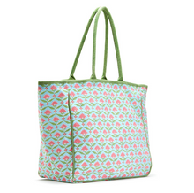 Load image into Gallery viewer, Floral Block Printed Tote Bag
