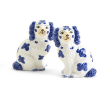 Load image into Gallery viewer, Blue Staffordshire Dog Salt and Pepper Shaker Set
