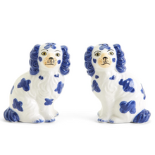 Load image into Gallery viewer, Blue Staffordshire Dog Salt and Pepper Shaker Set
