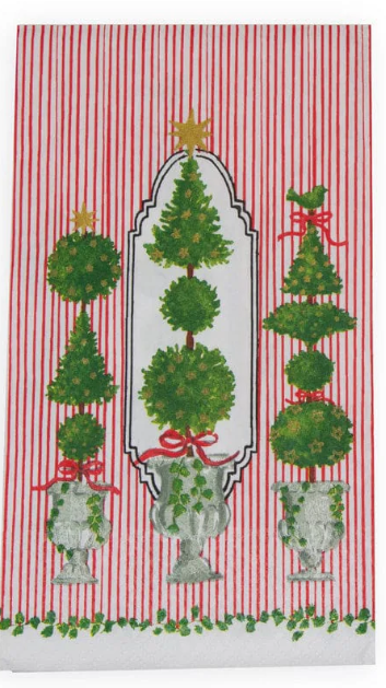 Caspari Eloise Red Guest Towels