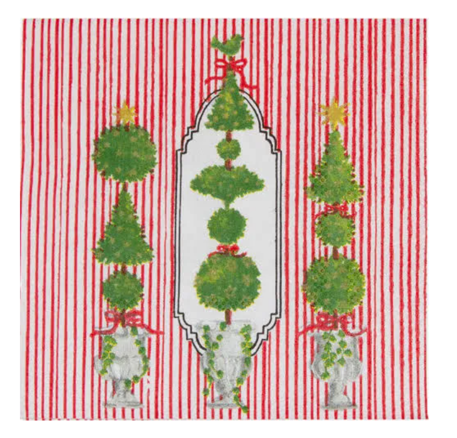 Caspari Eloise Red Cocktail Napkins