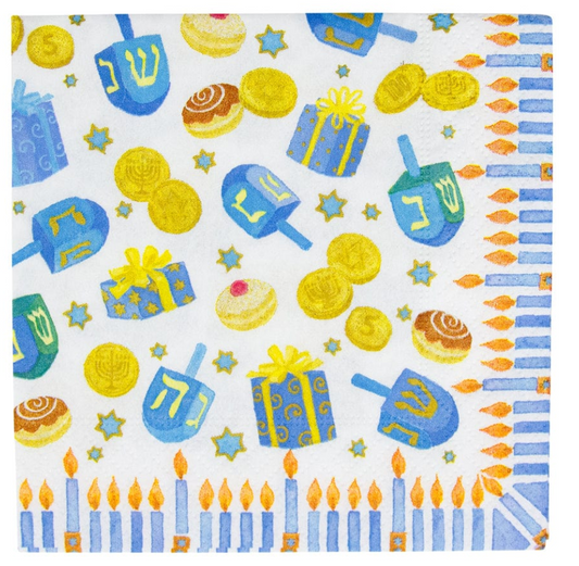 Caspari Dreidel, Dreidel, Dreidel Cocktail Napkins