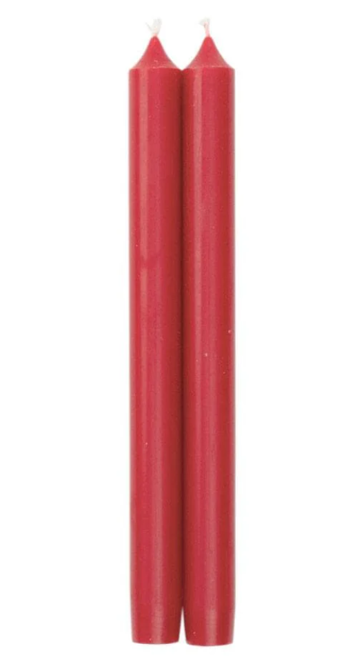 Caspari Straight Taper 10" Candles in Red