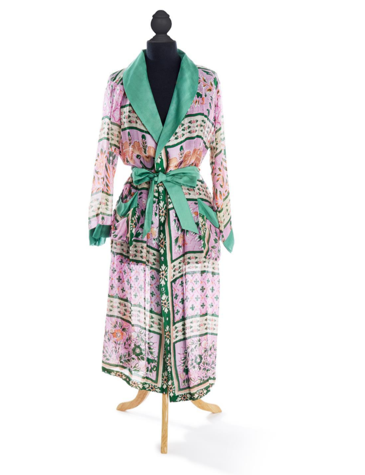 Pink Floral Long Robe