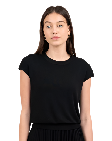 Black Crew Neck Top