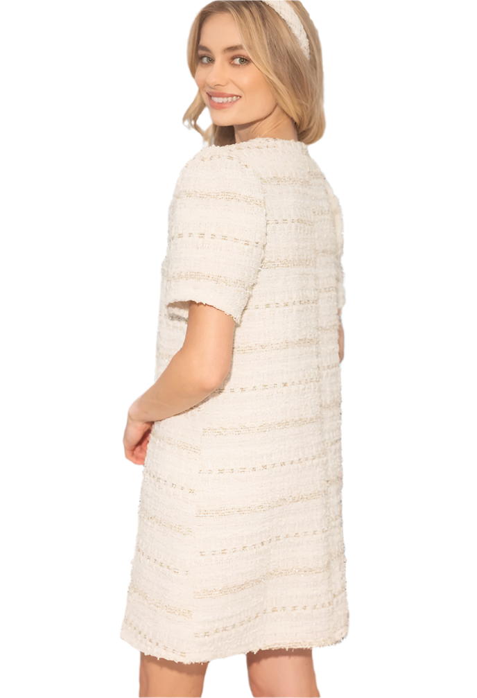 Cream Tweed Dress