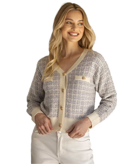 Lavender Tweed Cardigan
