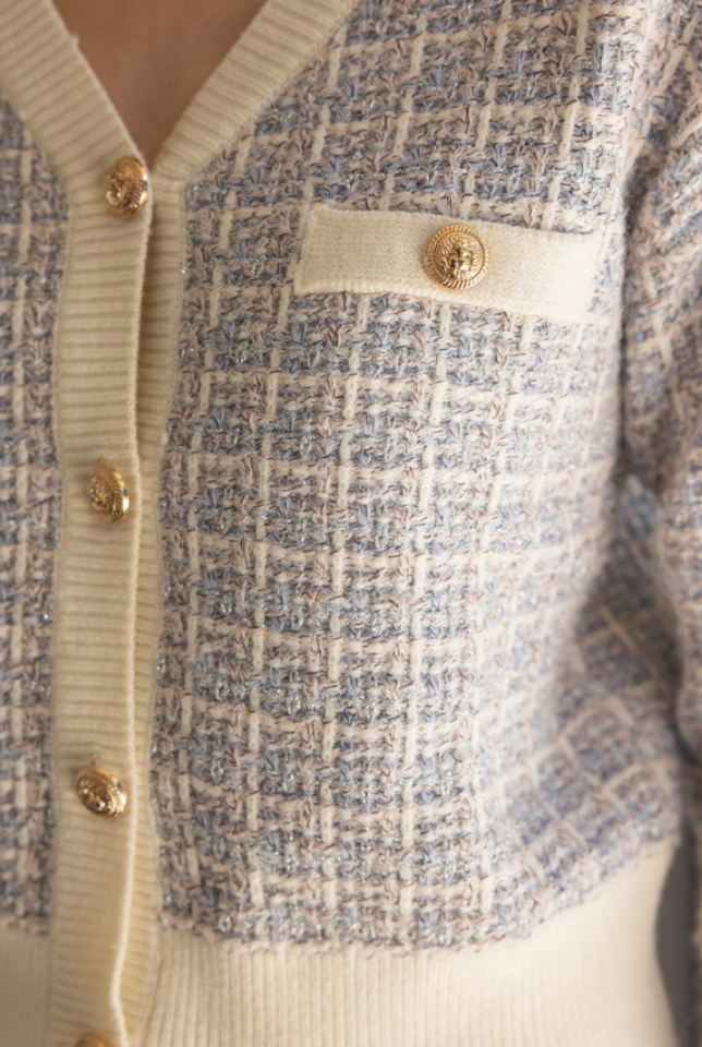 Lavender Tweed Cardigan