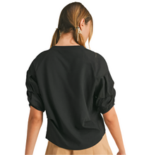 Load image into Gallery viewer, Black Tiered Sleeve Knit Top
