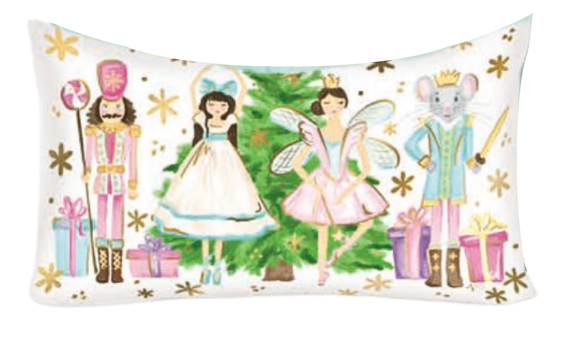 Nutcracker Ballet Gold Foil Pillow