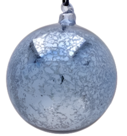 Mercury Glass Delft Blue Handblown Ornament