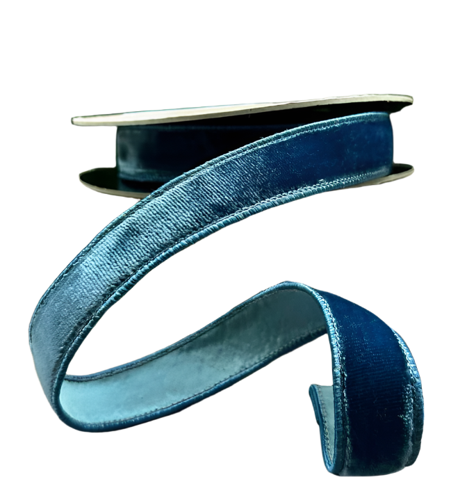 Dusty Blue 1" Velvet Ribbon