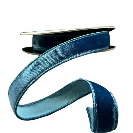 Dusty Blue 1" Velvet Ribbon