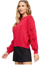 Load image into Gallery viewer, Red Flower Corsage Knitted Sweater
