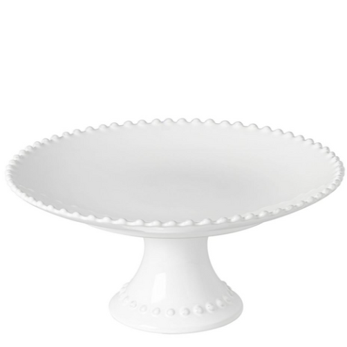 Costa Nova Pearl White Stoneware Cake Stand
