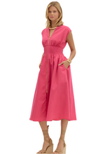 Load image into Gallery viewer, Magenta V-Neck Sleeveless Midi Dress
