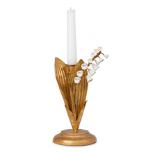 Load image into Gallery viewer, Hand Embossed Lily of the Valley Candle Holder, 7&quot;
