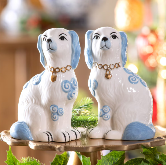 Porcelain Staffordshire Dogs, Set of 2
