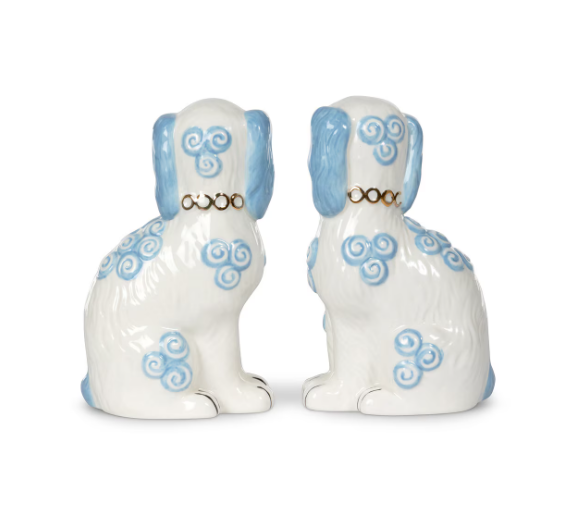Porcelain Staffordshire Dogs, Set of 2
