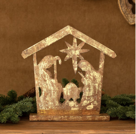 Wooden Carved Tabletop Nativity