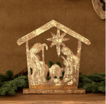 Load image into Gallery viewer, Wooden Carved Tabletop Nativity
