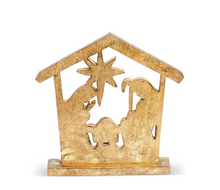 Load image into Gallery viewer, Wooden Carved Tabletop Nativity
