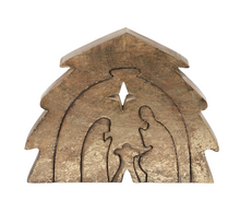Load image into Gallery viewer, Gilded Wooden Nativity Puzzle Set
