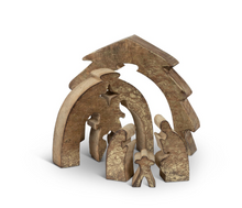Load image into Gallery viewer, Gilded Wooden Nativity Puzzle Set
