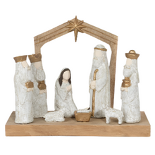Load image into Gallery viewer, Nativity Scene Carved Wooden Sculpture
