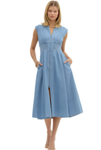 Load image into Gallery viewer, Denim V-Neck Sleeveless Midi Dress
