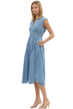 Load image into Gallery viewer, Denim V-Neck Sleeveless Midi Dress
