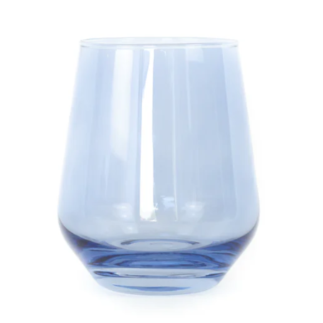 Estelle Colored Glass Cobalt Stemless Wine Glass
