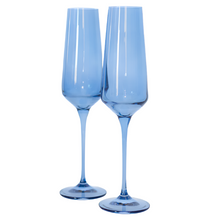 Load image into Gallery viewer, Estelle Colored Glass Cobalt Champagne Flute - Set of 2
