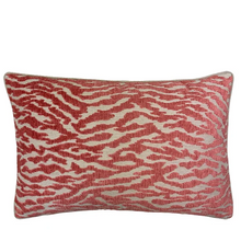 Load image into Gallery viewer, Pink Tiger Stripe Velvet Lumbar Pillow
